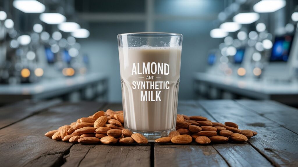 Glass of Almond Milk with almonds