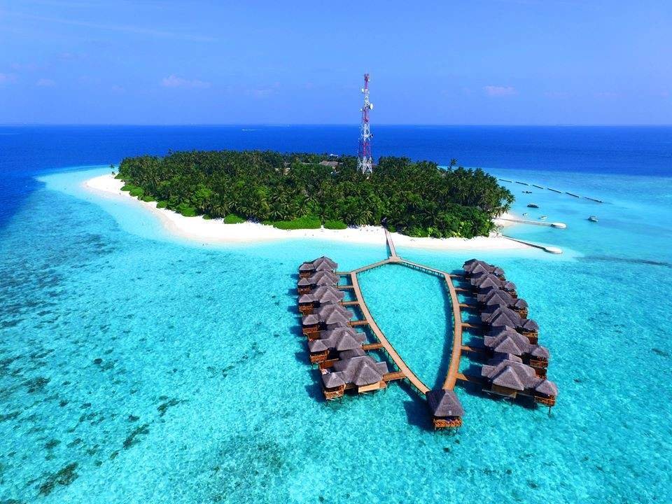 Fihalhohi Island Resort aerial view Maldives
