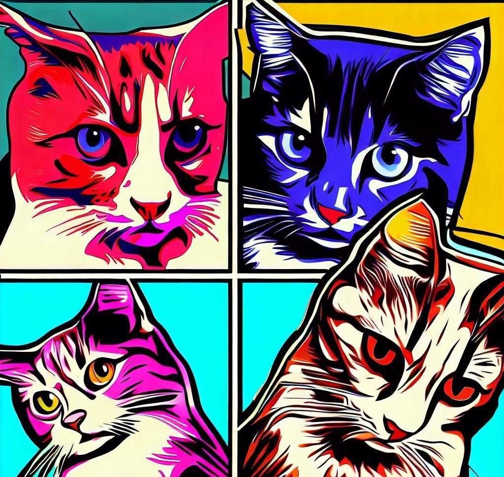 Cats in Art and Pop Art Cats