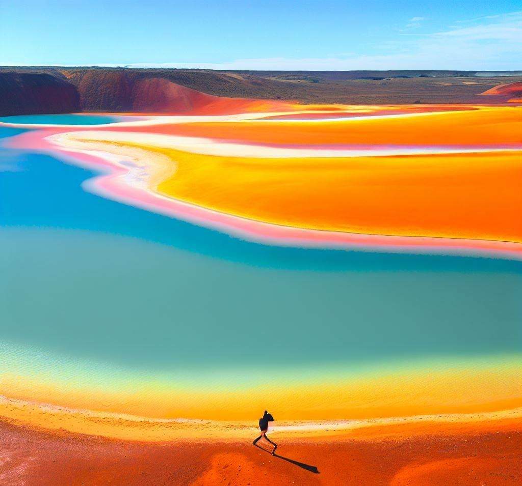 Tourism and Conservation Lake Hillier in Australia