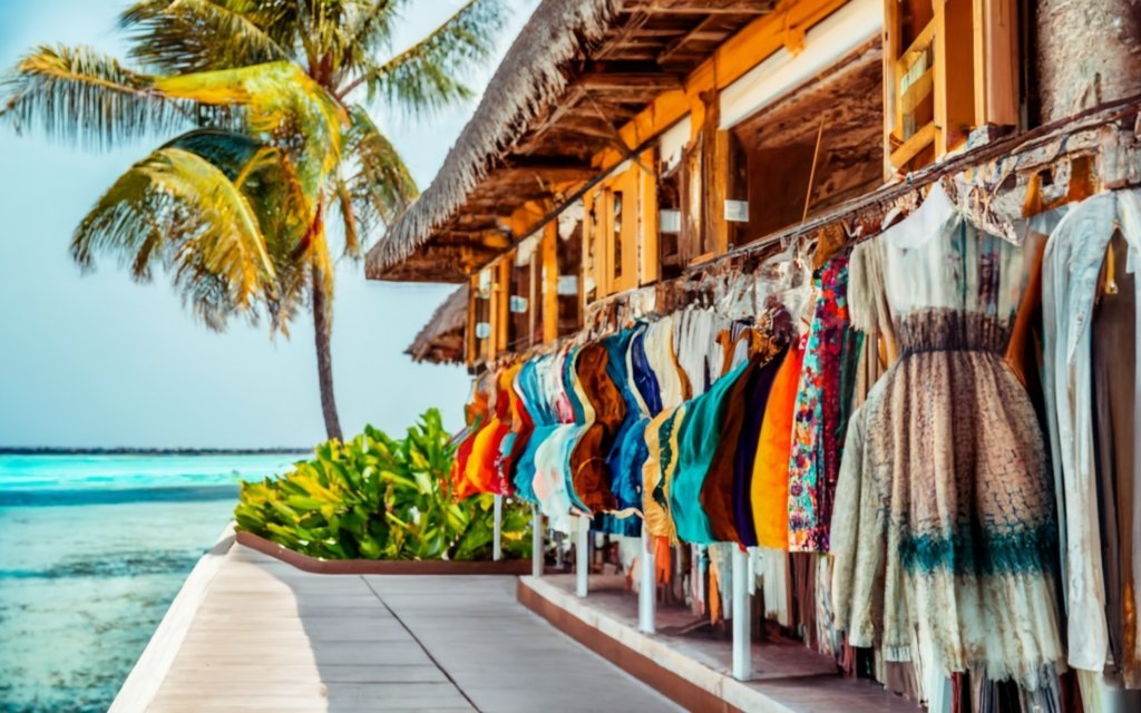 Dresses of Maldives with the local shop