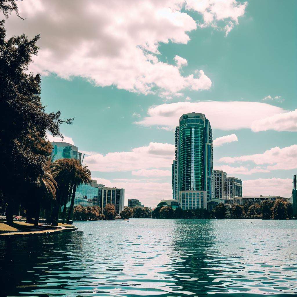 Lake Eola Park Downtown Beauty View