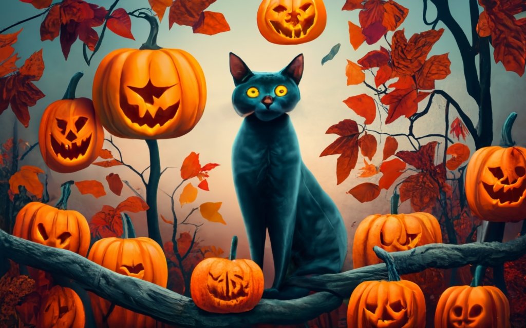 Cat Halloween Unmasked celebration