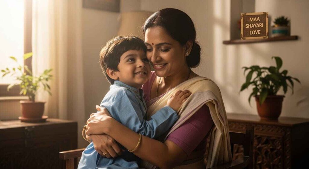 Desi Maa with her child showing love and care