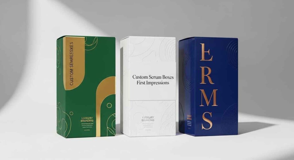 Luxury custom serum boxes with elegant design