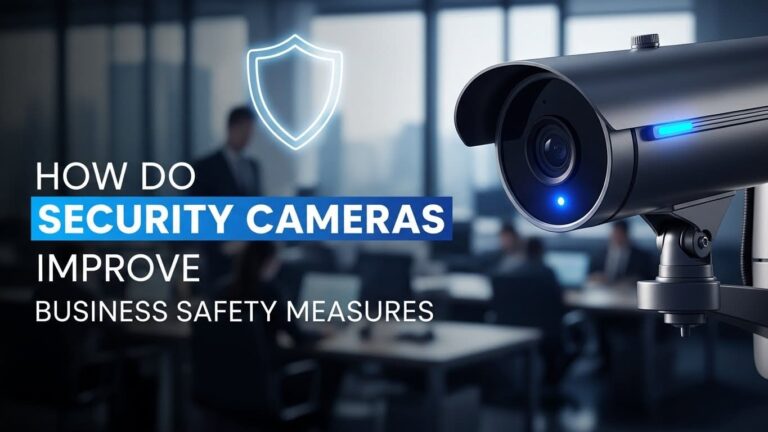 Security cameras installed in a modern business to enhance safety and protect employees