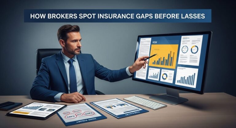 Insurance broker identifying coverage gaps early