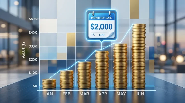 Investment growth illustration for earning $2,000 monthly dividends
